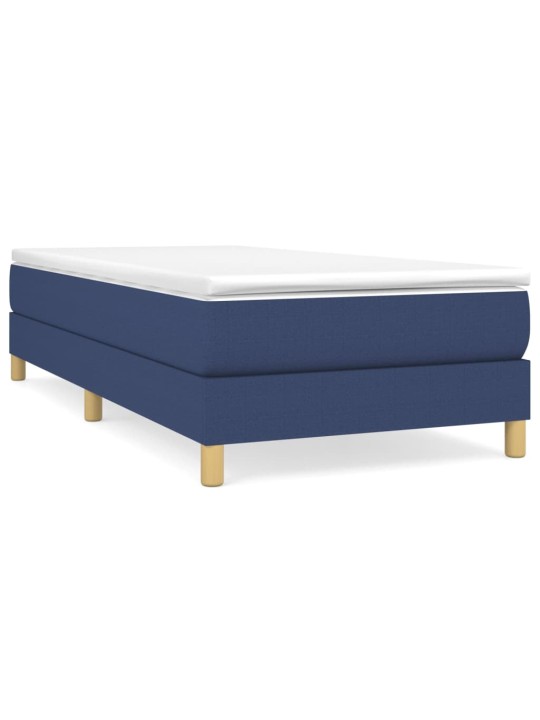 Box spring postel s matrací modrá 100 x 200 cm textil