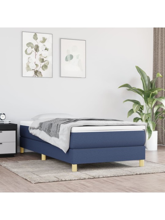 Box spring postel s matrací modrá 100 x 200 cm textil