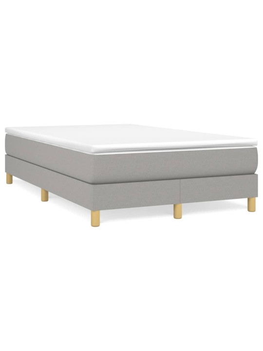 Box spring postel s matrací světle šedá 120 x 200 cm textil