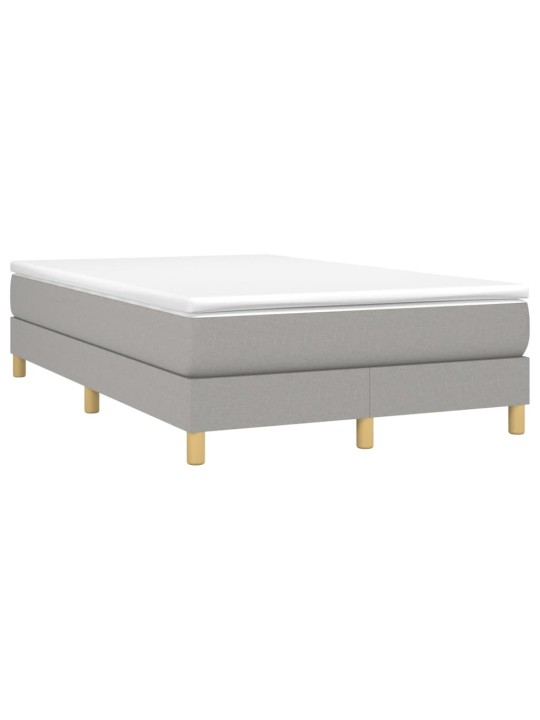 Box spring postel s matrací světle šedá 120 x 200 cm textil