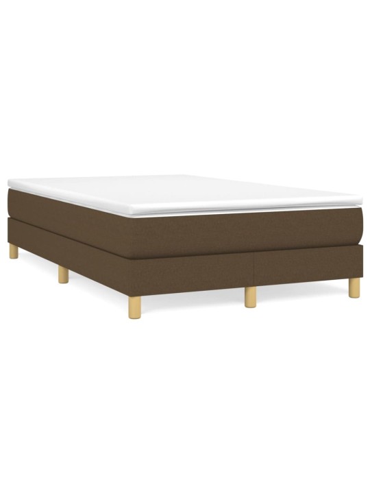 Box spring postel s matrací tmavě hnědá 120x200 cm textil