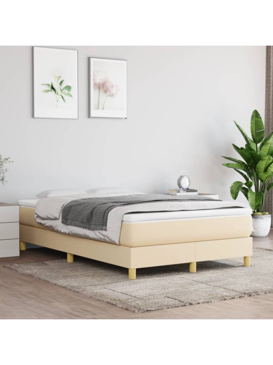 Box spring postel s matrací krémová 120x200 cm textil