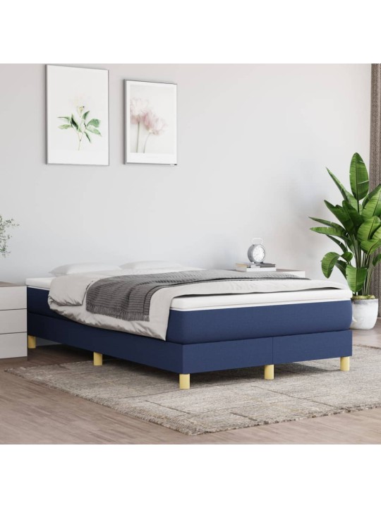 Box spring postel s matrací modrá 120x200 cm textil