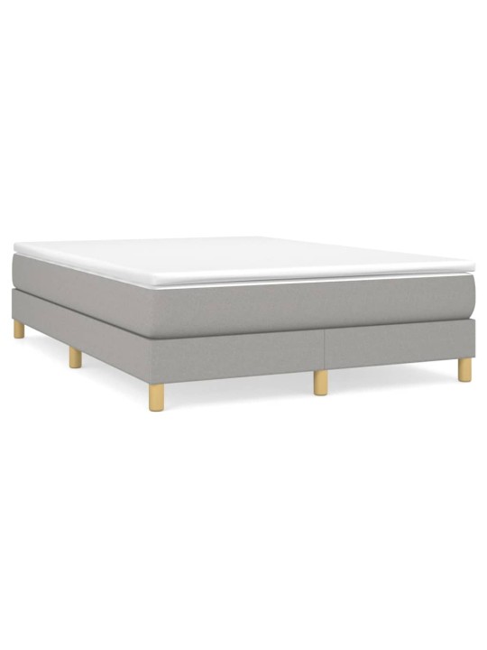 Box spring postel s matrací světle šedá 140 x 190 cm textil