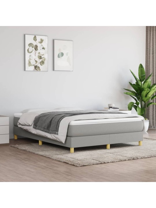 Box spring postel s matrací světle šedá 140 x 190 cm textil
