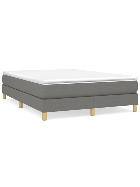 Box spring postel s matrací tmavě šedý 140 x 190 cm textil
