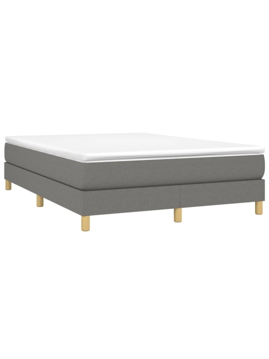 Box spring postel s matrací tmavě šedý 140 x 190 cm textil