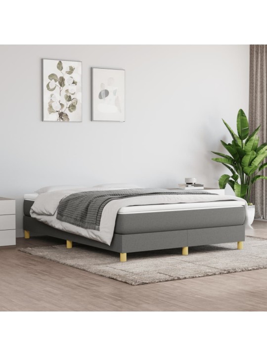Box spring postel s matrací tmavě šedý 140 x 190 cm textil