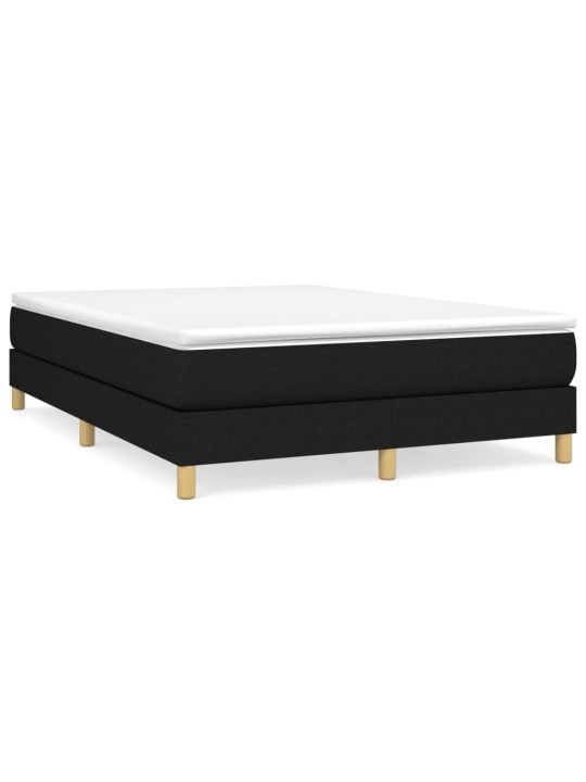 Box spring postel s matrací černá 140 x 190 cm textil