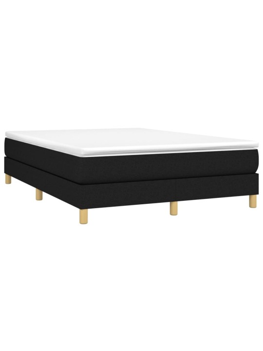 Box spring postel s matrací černá 140 x 190 cm textil