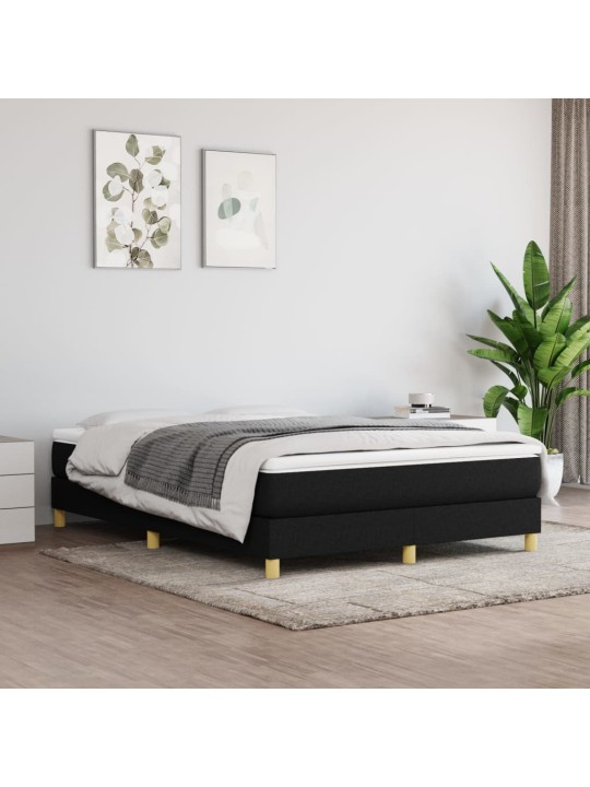 Box spring postel s matrací černá 140 x 190 cm textil