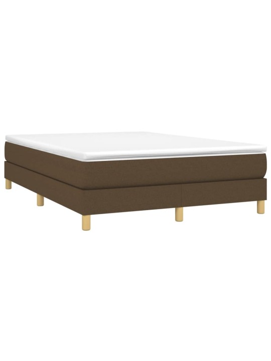 Box spring postel s matrací tmavě hnědá 140x190 cm textil