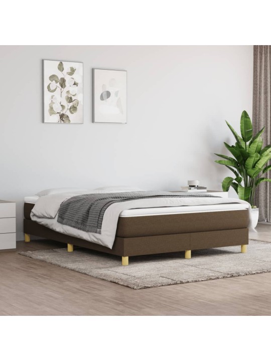 Box spring postel s matrací tmavě hnědá 140x190 cm textil
