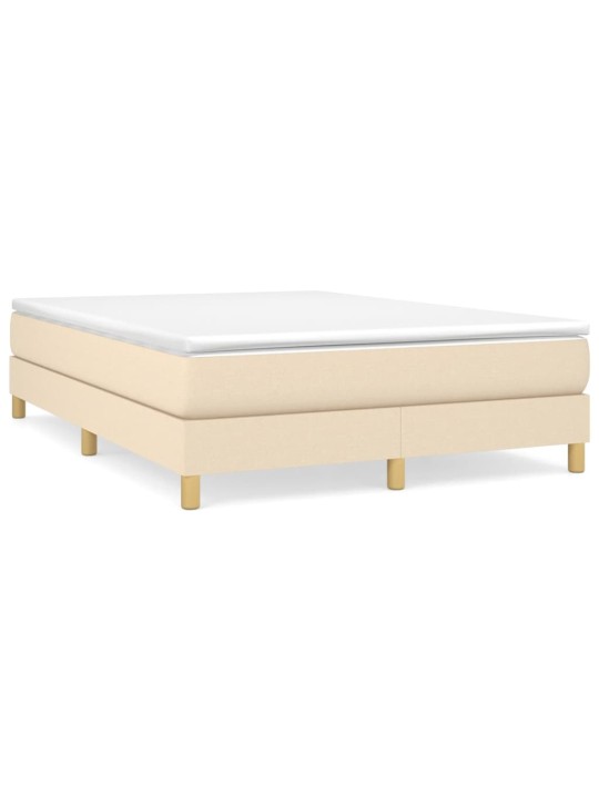 Box spring postel s matrací krémová 140x190 cm textil