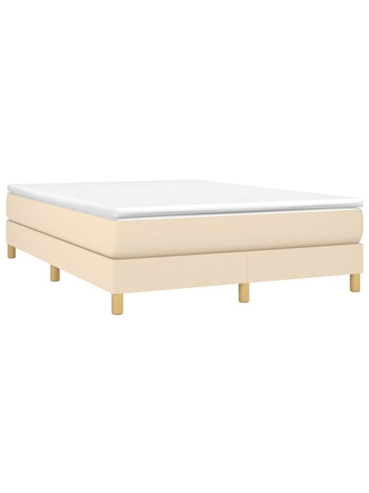 Box spring postel s matrací krémová 140x190 cm textil