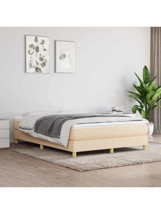 Box spring postel s matrací krémová 140x190 cm textil