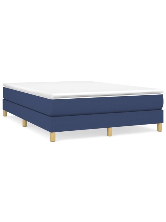 Box spring postel s matrací modrá 140x190 cm textil