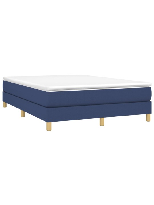 Box spring postel s matrací modrá 140x190 cm textil