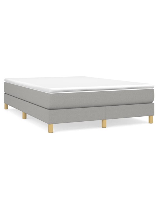 Box spring postel s matrací světle šedá 140 x 200 cm textil