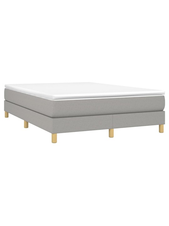 Box spring postel s matrací světle šedá 140 x 200 cm textil