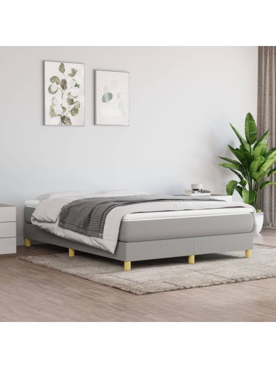 Box spring postel s matrací světle šedá 140 x 200 cm textil