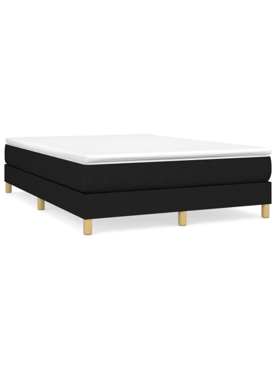 Box spring postel s matrací černá 140x200 cm textil