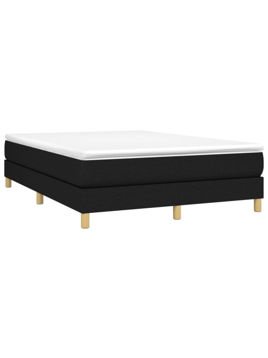 Box spring postel s matrací černá 140x200 cm textil