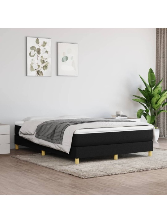 Box spring postel s matrací černá 140x200 cm textil