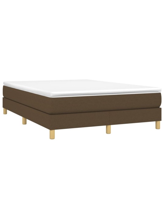 Box spring postel s matrací tmavě hnědá 140x200 cm textil