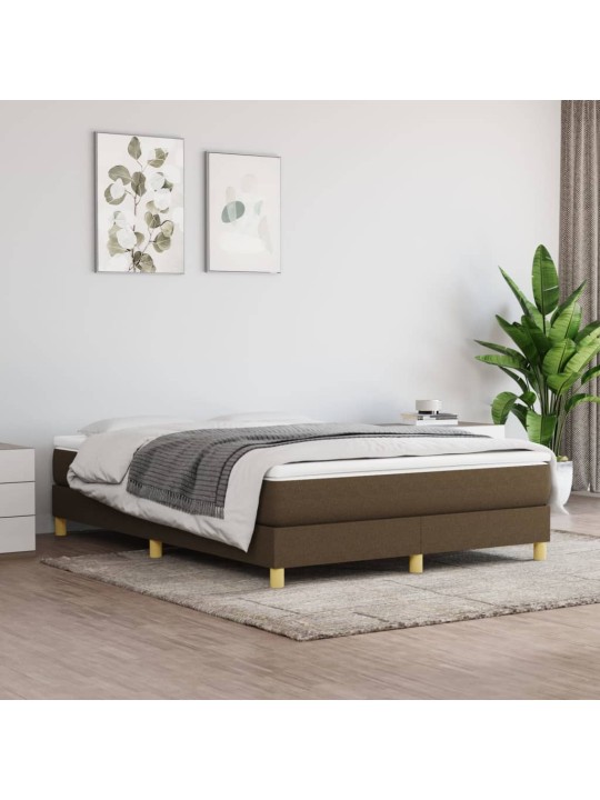 Box spring postel s matrací tmavě hnědá 140x200 cm textil