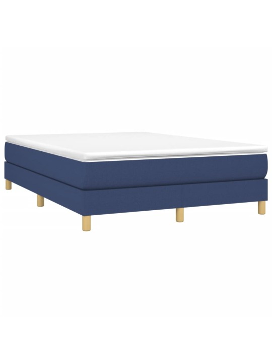 Box spring postel s matrací modrá 140x200 cm textil