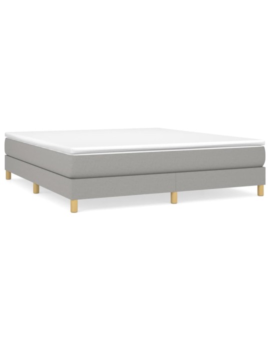 Box spring postel s matrací světle šedá 160 x 200 cm textil