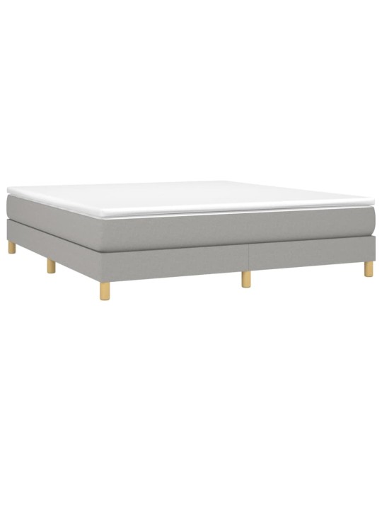 Box spring postel s matrací světle šedá 160 x 200 cm textil