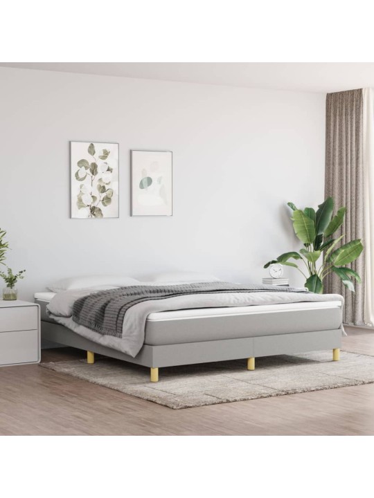 Box spring postel s matrací světle šedá 160 x 200 cm textil