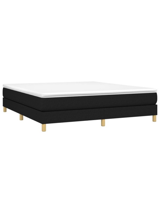 Box spring postel s matrací černá 160x200 cm textil