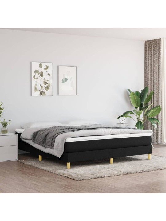 Box spring postel s matrací černá 160x200 cm textil