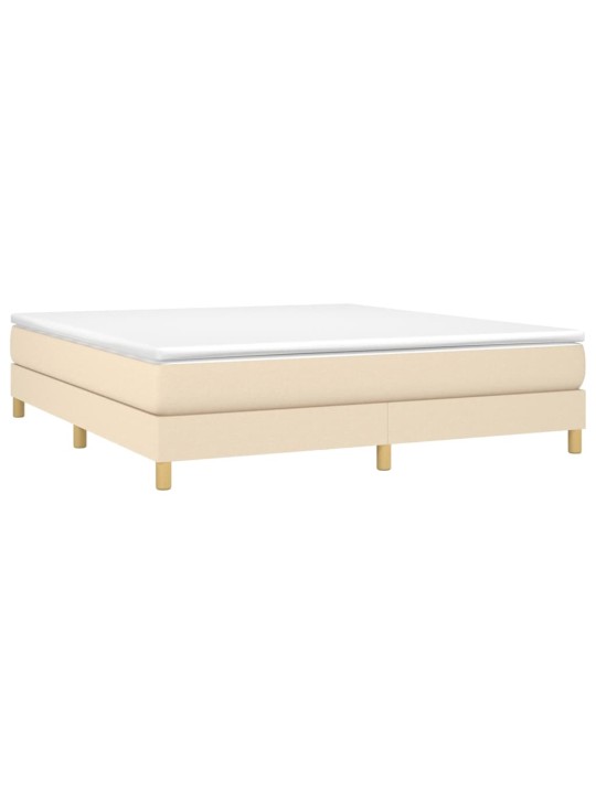 Box spring postel s matrací krémová 160x200 cm textil