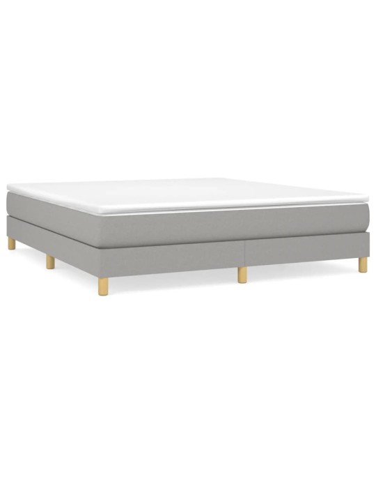 Box spring postel s matrací světle šedá 180 x 200 cm textil