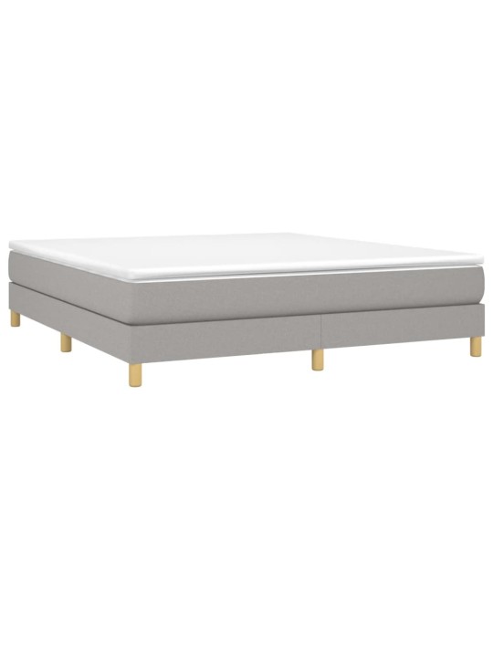 Box spring postel s matrací světle šedá 180 x 200 cm textil