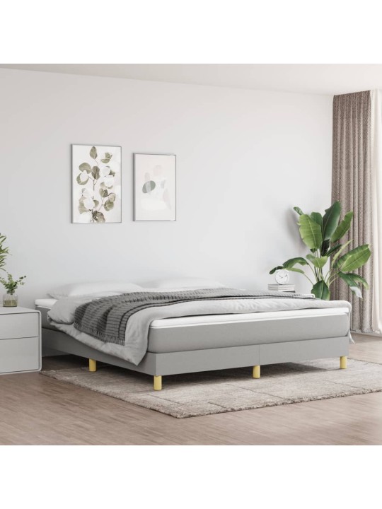 Box spring postel s matrací světle šedá 180 x 200 cm textil