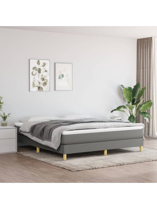 Box spring postel s matrací tmavě šedá 180x200 cm textil