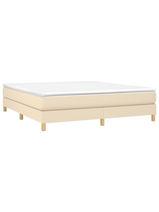 Box spring postel s matrací krémová 180x200 cm textil