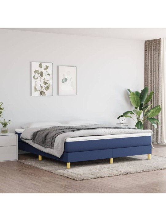 Box spring postel s matrací modrá 180x200 cm textil