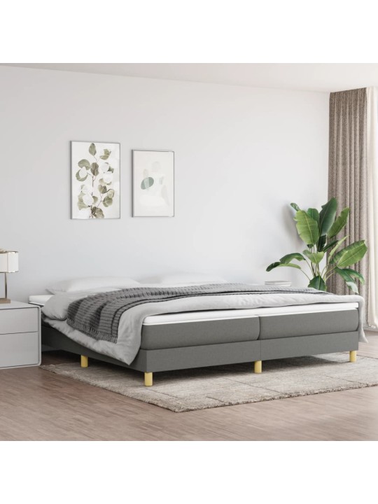 Box spring postel s matrací tmavě šedá 200x200 cm textil
