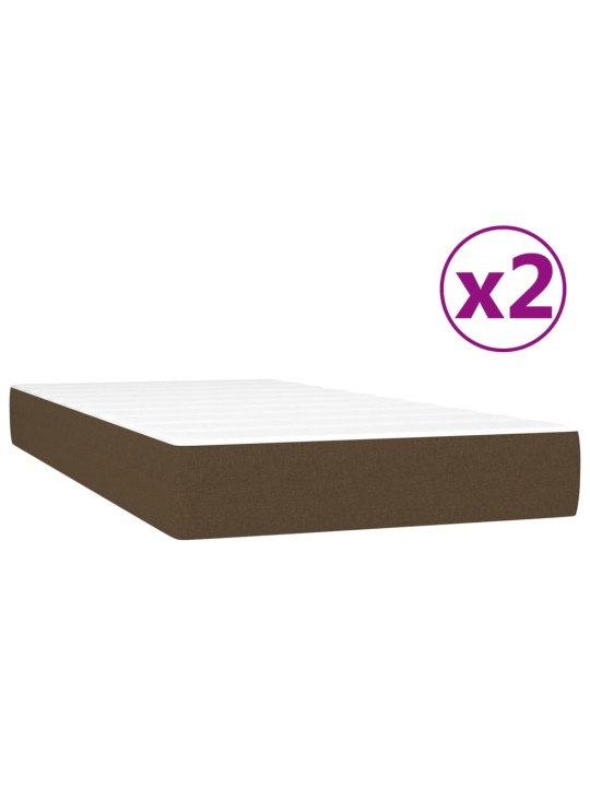 Box spring postel s matrací tmavě hnědá 200x200 cm textil