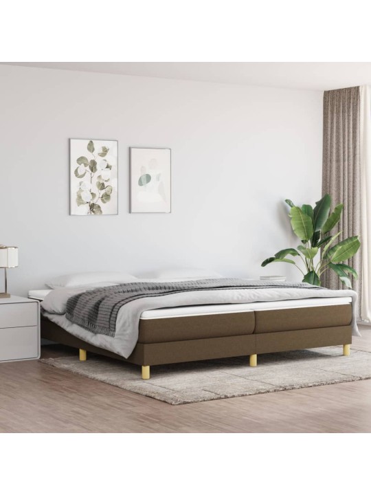 Box spring postel s matrací tmavě hnědá 200x200 cm textil