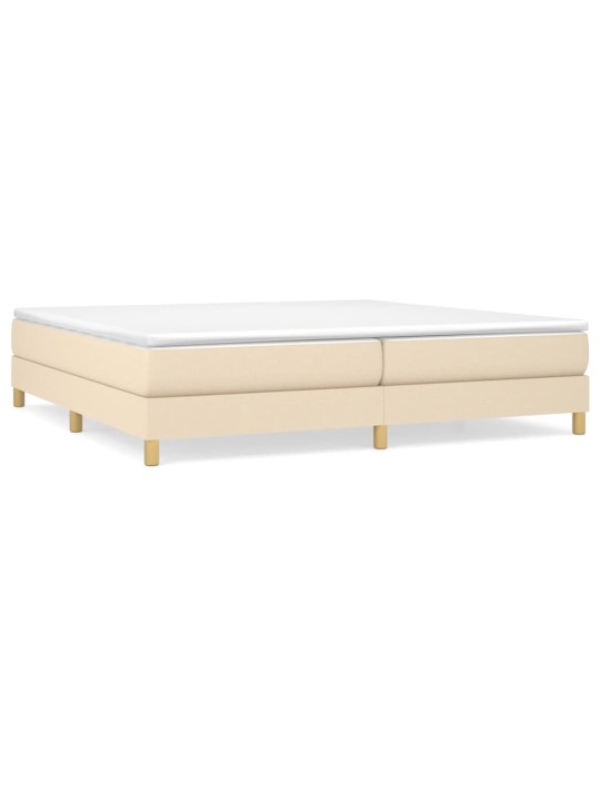 Box spring postel s matrací krémová 200x200 cm textil