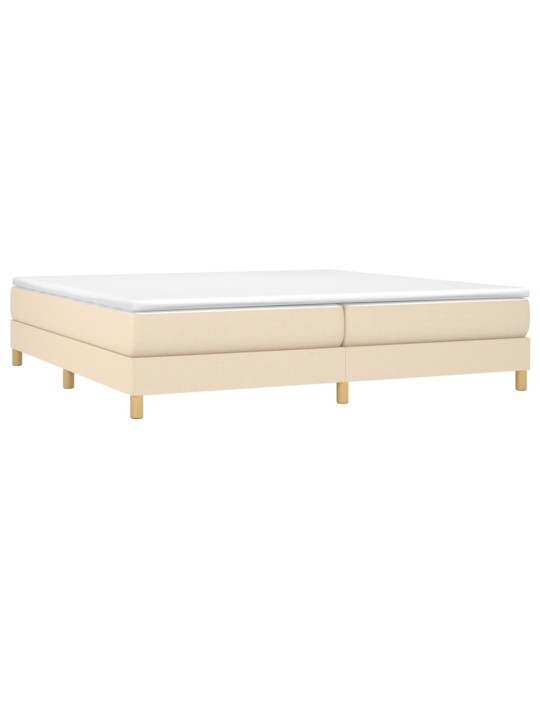 Box spring postel s matrací krémová 200x200 cm textil