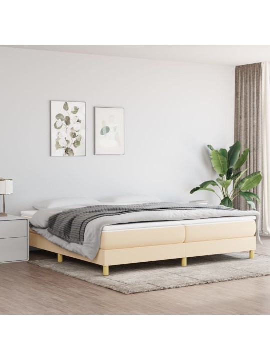 Box spring postel s matrací krémová 200x200 cm textil