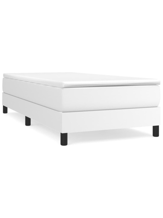 Box spring postel s matrací bílá 80 x 200 cm umělá kůže